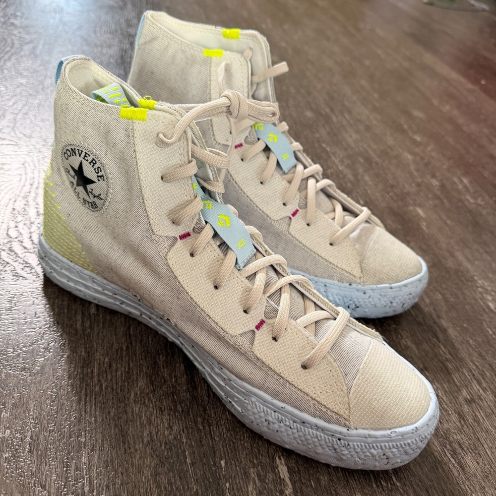 Converse Chuck Taylor All Star Crater Foam High Top Sneakers Beige Blue M9 / W11